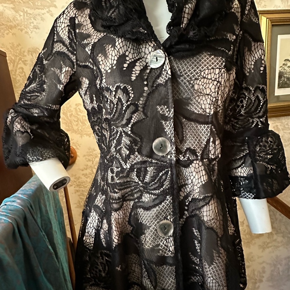 Black lace jacket top